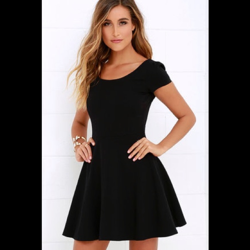 Cute little black skater fit and flare dress!
